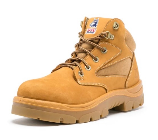 Picture of STEEL BLUE Parkes® Wheat Nubuck 95mm Zip Sided Lace up Ankle Boot with Steel Toe Cap TPU Outsole