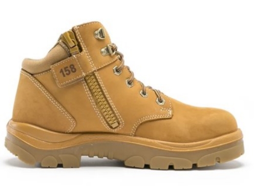 Picture of STEEL BLUE Parkes® Wheat Nubuck 95mm Zip Sided Lace up Ankle Boot with Steel Toe Cap TPU Outsole