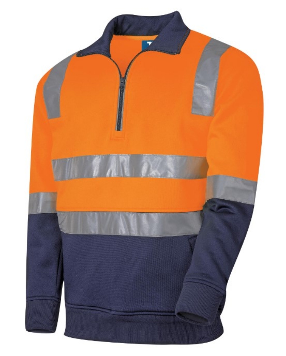 Picture of TRU WORKWEAR 1/4 Zip Fleece Jumper with TRuVis Tape 300gsm