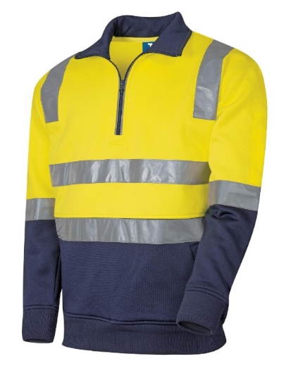 Picture of TRU WORKWEAR 1/4 Zip Fleece Jumper with TRuVis Tape 300gsm