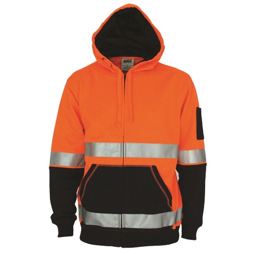 Picture of DNC HiVis 2 Tone Full Zip Super Fleecy Hoodie with CSR R/Tape 300gsm