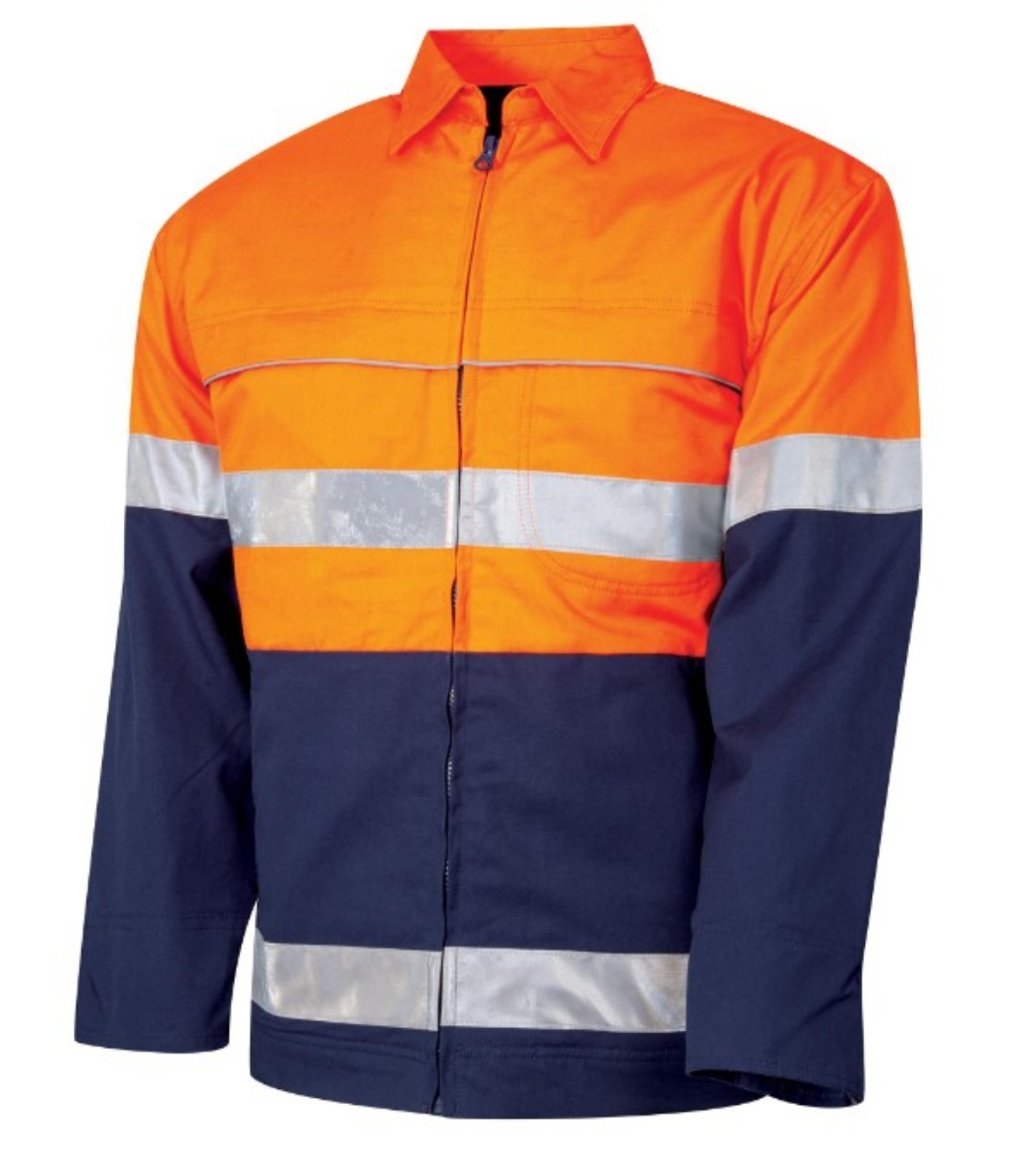 Picture of TRU WORKWEAR Midweight Hi Vis 100% Cotton Drill Jacket with 3M Tape 270gsm