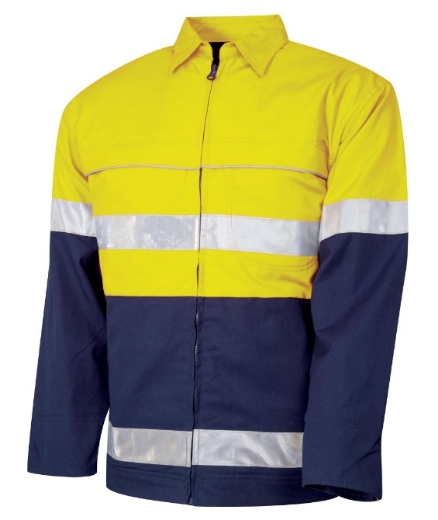 Picture of TRU WORKWEAR Midweight Hi Vis 100% Cotton Drill Jacket with 3M Tape 270gsm