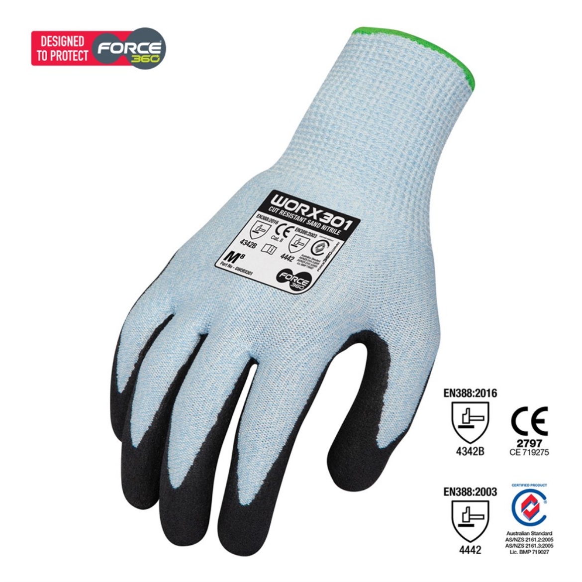 Picture of Force360 Cut Resistant Sand Nitrile Glove 4342B (Cut Level B)