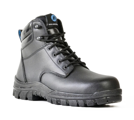 Picture of BATA Naturals Saturn Black Leather Lace Up Safety Boot