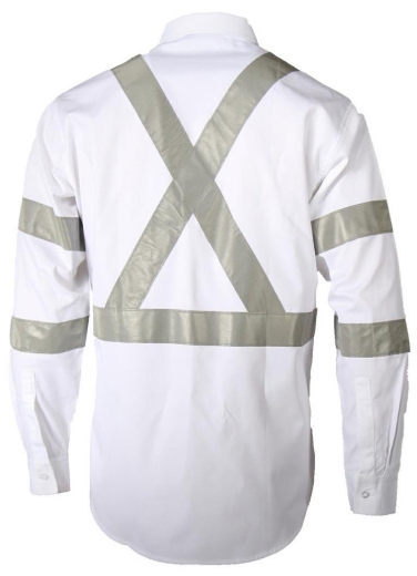 Picture of DNC RTA Night Worker White Shirt 100% Cotton with CSR R/Tape 190gsm L/S