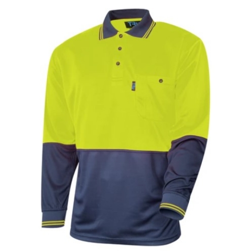 Picture of TRU WORKWEAR Mircomesh Hi Vis Polo Shirt 100% Polyester 175gsm L/S