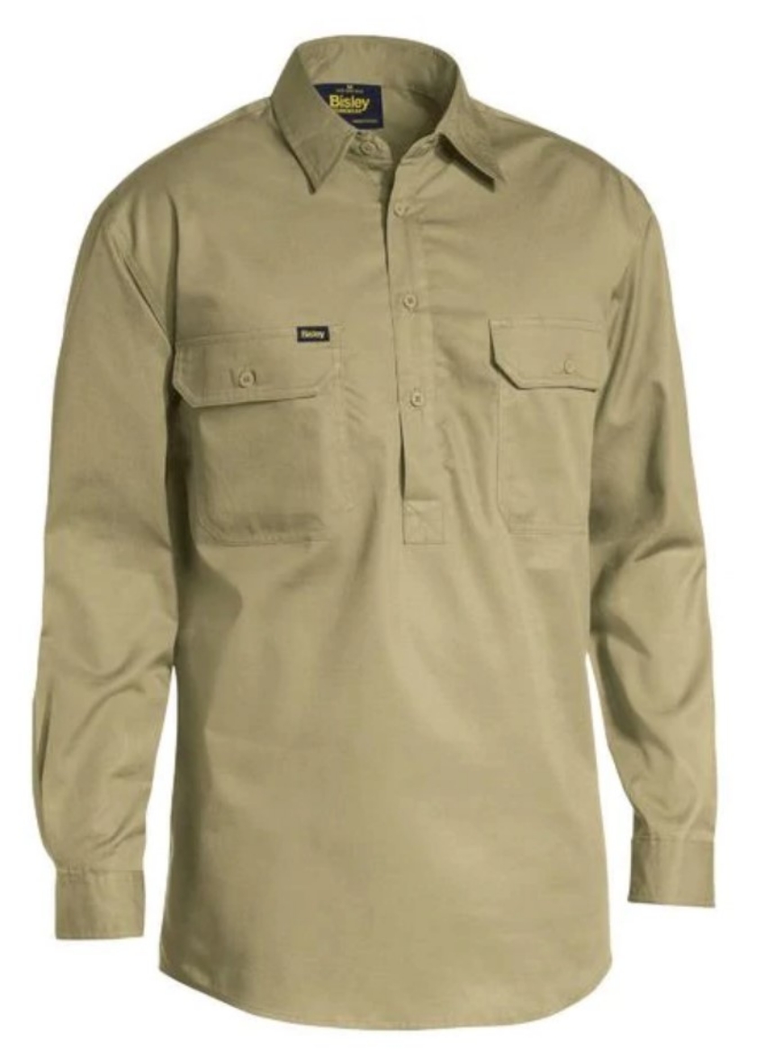 Picture of BISLEY Closed Front Cool Lightweight 100% Cotton Preshrunk Drill Shirt 155gsm L/S
