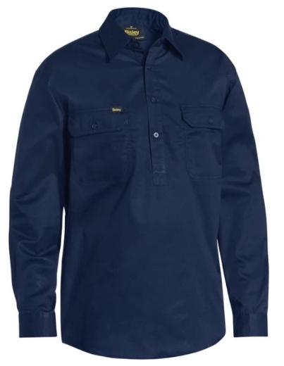 Picture of BISLEY Closed Front Cool Lightweight 100% Cotton Preshrunk Drill Shirt 155gsm L/S