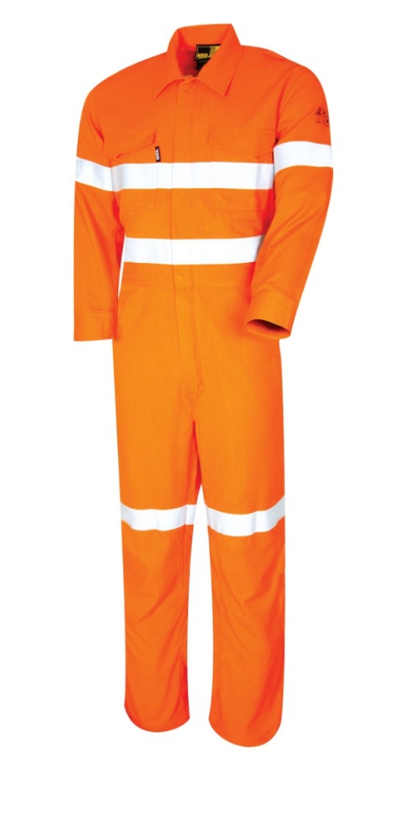 Picture of BOOL Parvotex® Orange Regular Weight HRC2 Coverall with Loxy™ FR Reflective Tape 197gsm