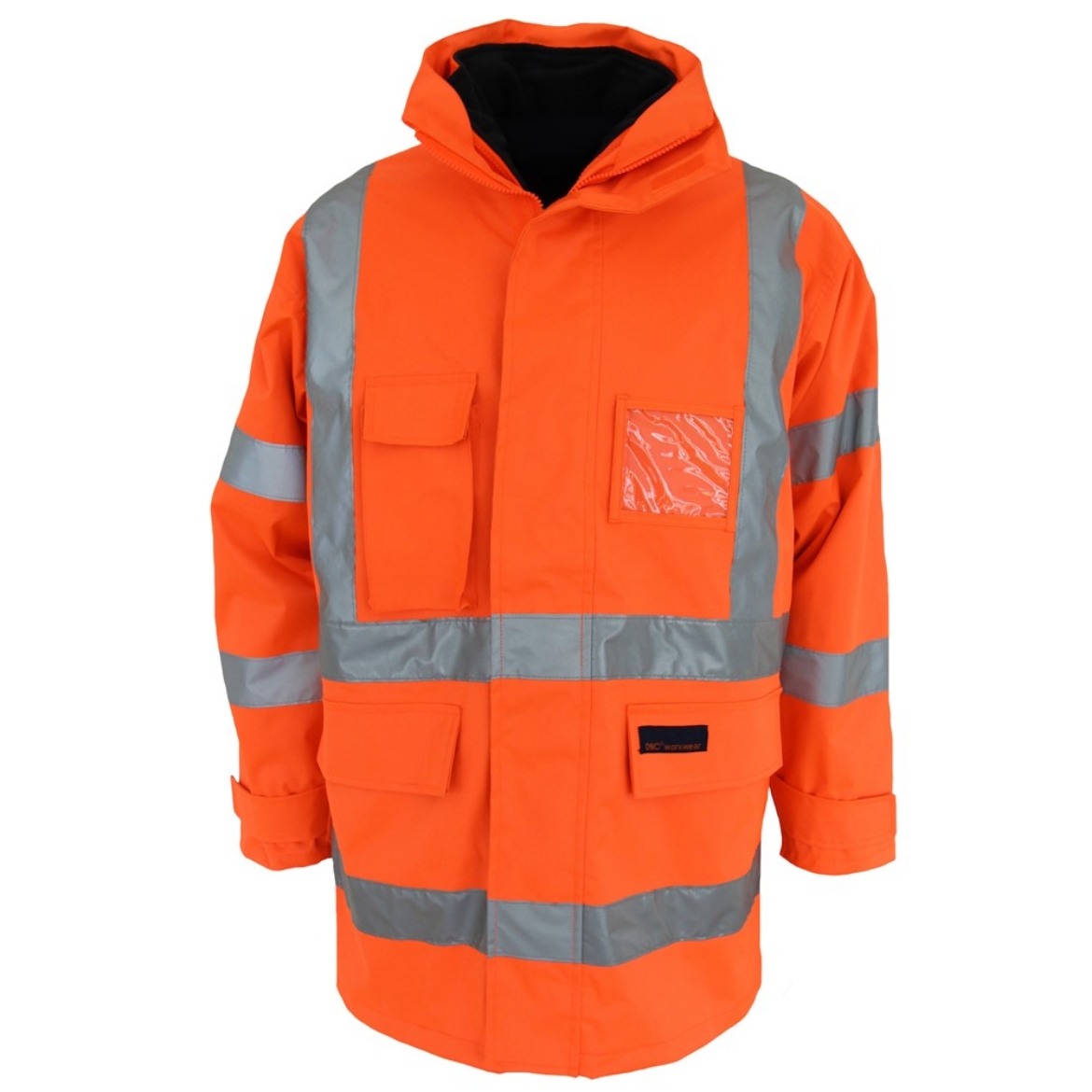 Picture of DNC HiVis 6 in 1 Breathable H Pattern Rain Jacket with Biomotion CSR R/Tape