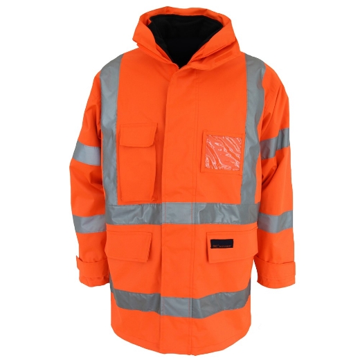 Picture of DNC HiVis 6 in 1 Breathable H Pattern Rain Jacket with Biomotion CSR R/Tape