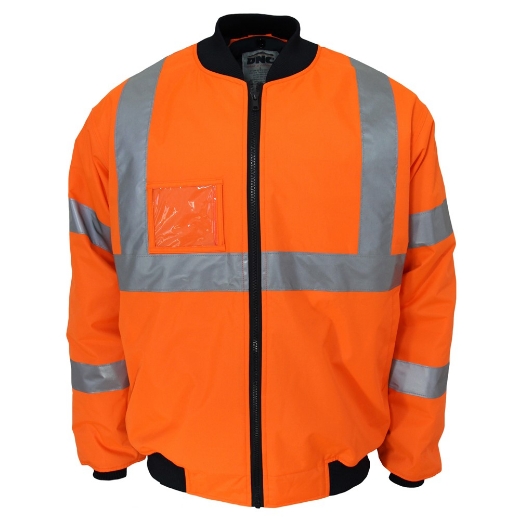 Picture of DNC Hi Vis X Back Flying Jacket with Biomotion CSR R/Tape NSW Rail Compliant