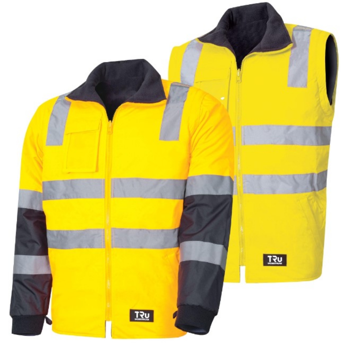Picture of TRU WORKWEAR Wet Weather Jacket with Removable Sleeves and TRuVis Reflective Tape