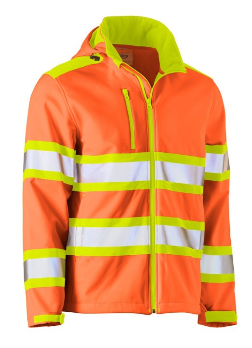 Picture of BISLEY TAPED DOUBLE HI VIS SOFTSHELL JACKET