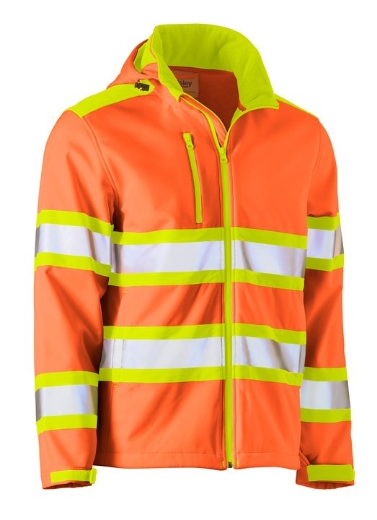 Picture of BISLEY TAPED DOUBLE HI VIS SOFTSHELL JACKET