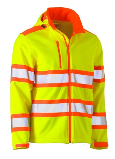 Picture of BISLEY TAPED DOUBLE HI VIS SOFTSHELL JACKET