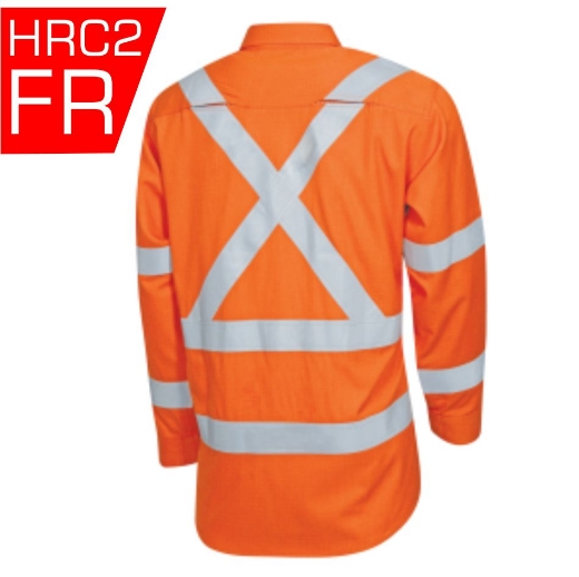 Picture of BOOL Parvotex® SP Orange NSW Rail Regular Weight HRC2 FR Shirt With Segmented Loxy™ FR Reflective Tape 197gsm L/S