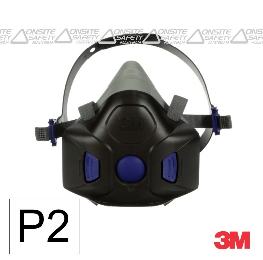 Picture of 3M™ Secure Click™ Half Facepiece Reusable Respirator with Speaking Diaphragm HF-803SD Large > UU009620970