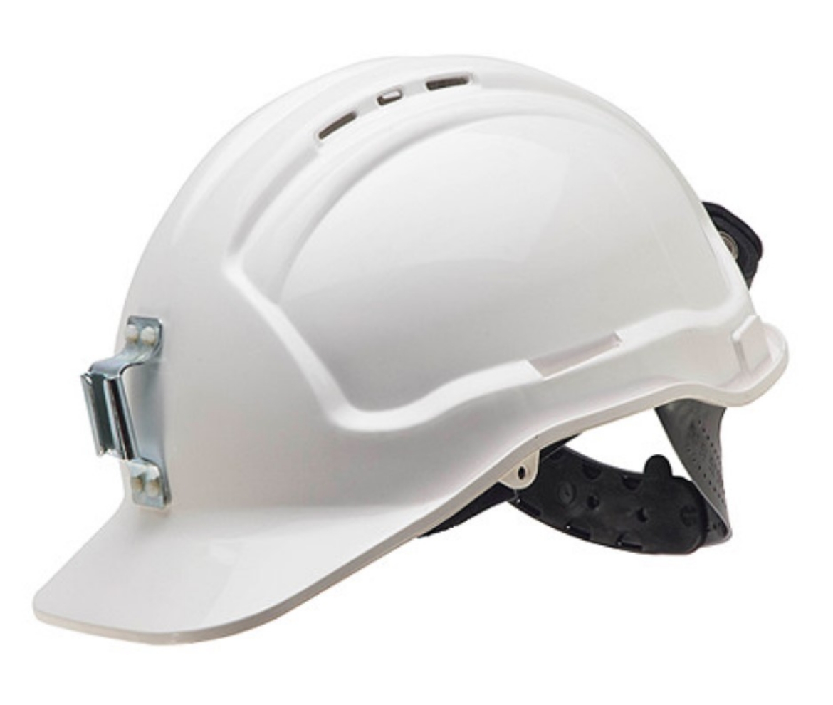 Picture of Tuffgard Miners Hard Hat, Type 1, Vented, 6 Point Ratchet Harness, Metal Lamp Bracket
