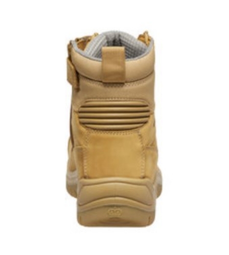 Picture of KING GEE 150mm Wheat Phoenix Zip Sided Lace Up Safety Work Boots with Scuff Cap