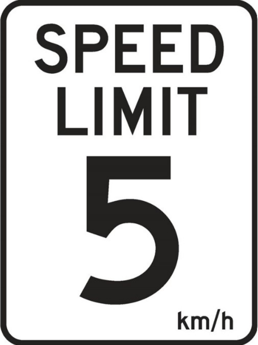 Picture of SIGN Regulatory 5 km/h Speed Limit 600 x 450mm Powdercoated Metal