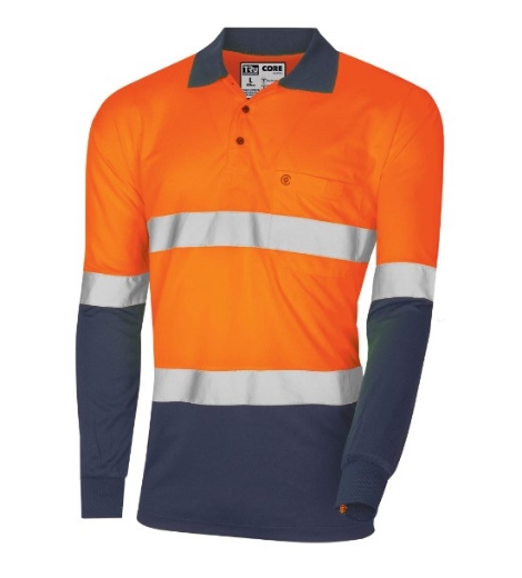 Picture of TRU WORKWEAR Micromesh Hi-Vis Taped Polo Shirt L/S