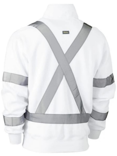 Picture of BISLEY X Taped White 1/4 Zip Pullover with Bio Motion Taping 300gsm