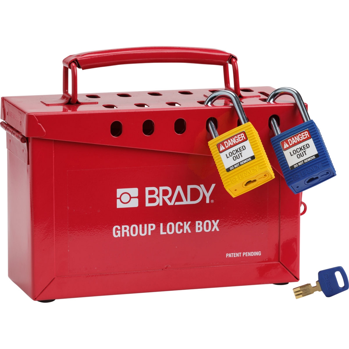 Picture of BRADY Metal Group Lock Box Red H150mm x W250mm x 100mm Diameter