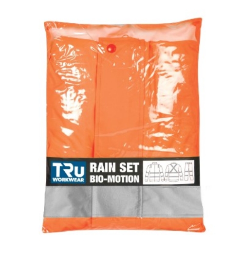 Picture of TRU WORKWEAR NSW Rail Compliant Rain Set In A Bag SP Orange