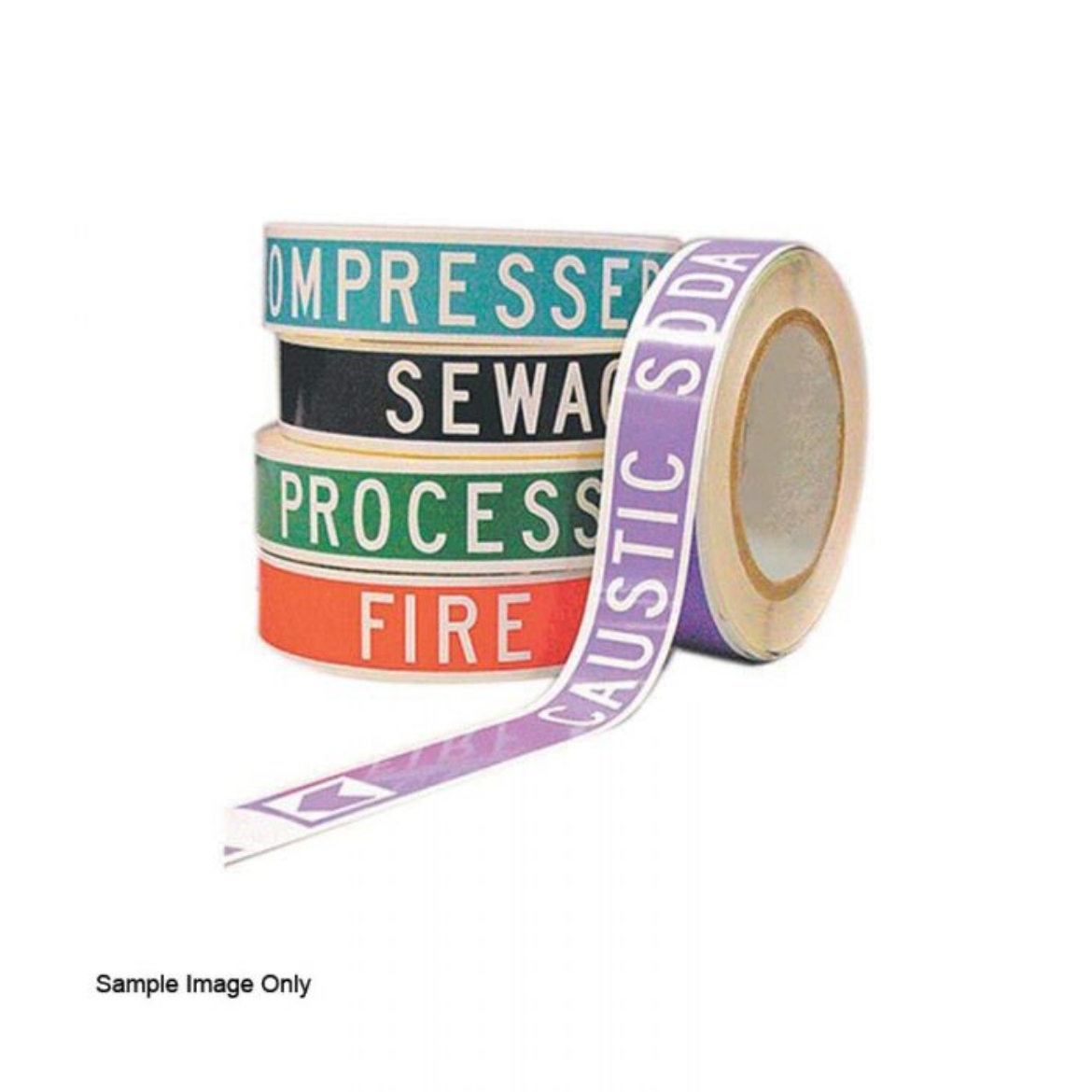 Picture of Pipemarker - Fire Foam Size:(H)40mm x (W)75mm  Colour:White / Red Pkt of 10