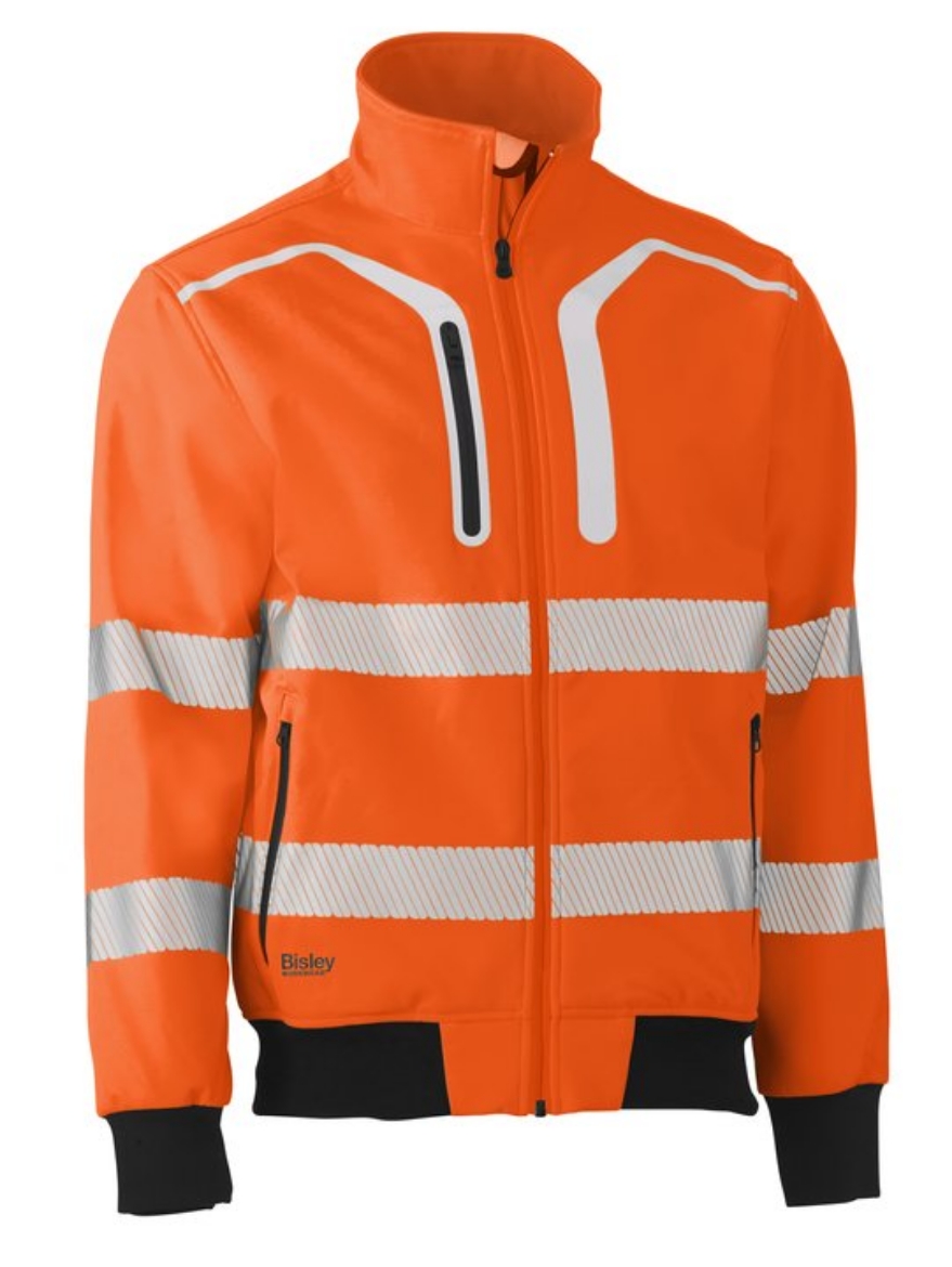 Picture of BISLEY Taped Hi Vis Soft Shell Bomber Jacket