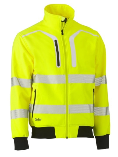 Picture of BISLEY Taped Hi Vis Soft Shell Bomber Jacket