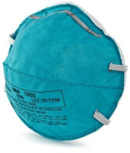 Picture of 3M™ 1860 Cupped Particulate Respirator & Surgical Mask Standard Size > AT010607219