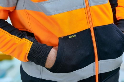 Picture of BISLEY Taped Hi Vis Fleece Hoodie with Sherpa Lining 300gsm