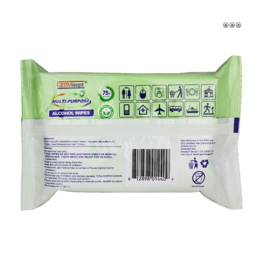 Picture of Germisept Multi-Purpose 75% Alcohol Wipes