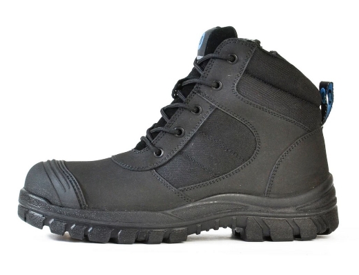 Picture of BATA Naturals Zippy Black Full Grain Zip / Lace Up Safety Boot