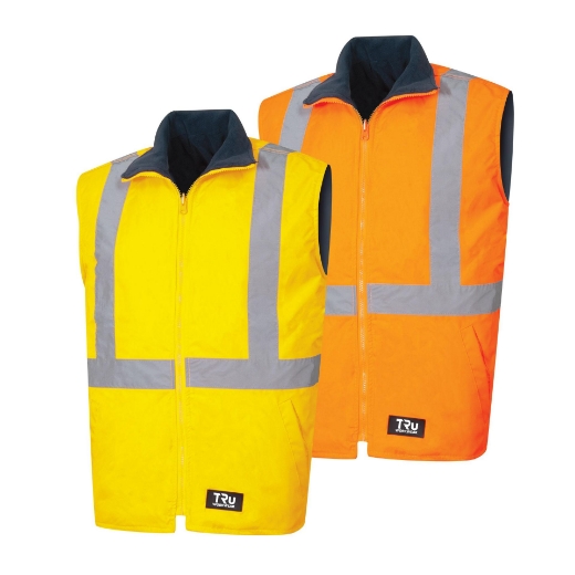 Picture of TRU WORKWEAR Wet Weather Vest 100% polyester with Tape reversible