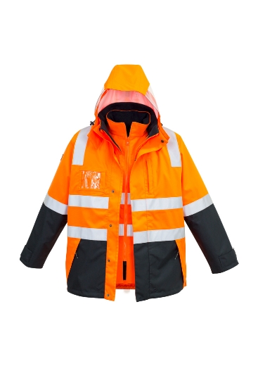 Picture of SYZMIK Mens Hi Vis 4 in 1 Waterproof Jacket   ZJ532