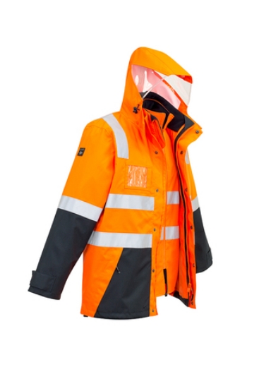 Picture of SYZMIK Mens Hi Vis 4 in 1 Waterproof Jacket   ZJ532