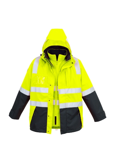 Picture of SYZMIK Mens Hi Vis 4 in 1 Waterproof Jacket   ZJ532