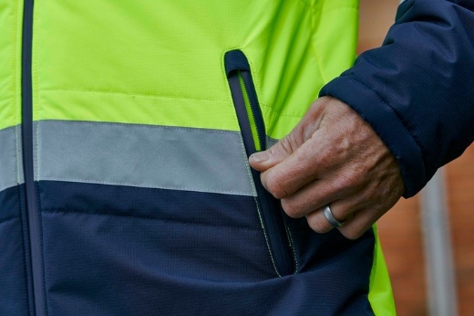 Picture of BISLEY Taped Hi Vis Puffer Jacket with Stand Collar