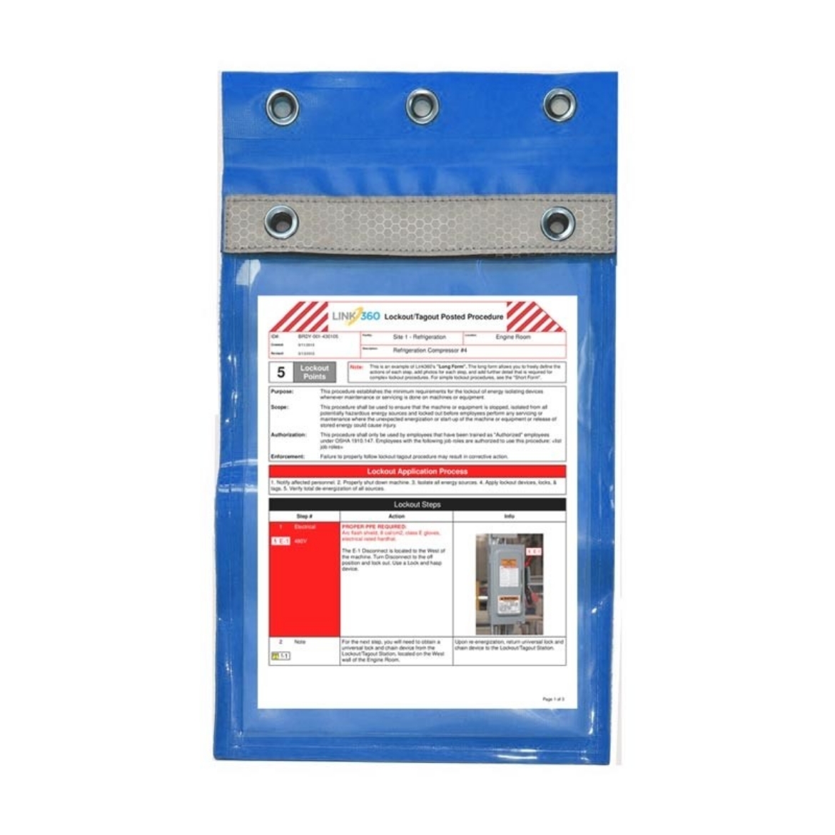 Picture of BRADY Weatherproof Document/Permit Holder Blue 460mm H x 270mm W
