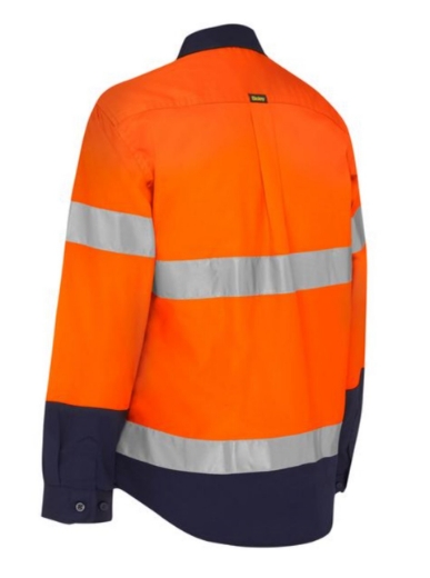 Picture of BISLEY Womens Taped Hi Vis Maternity Drill Shirt 100% Cotton Preshrunk Drill 155gsm
