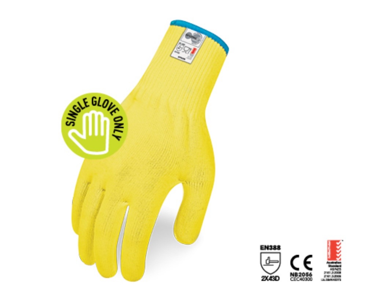 Picture of Force360 Hi-Vis Yellow Food Grade 13 Gauge Glove (Cut Level D)