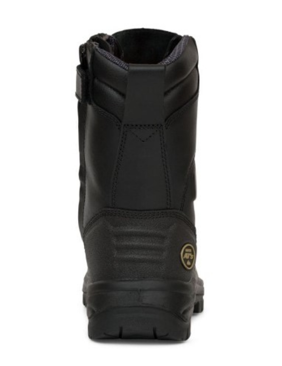 Picture of OLIVER AT55 Series Black 200mm Zip Side Lace Up Boot, Water Resistant Full Grain Leather, COOLstep Lining