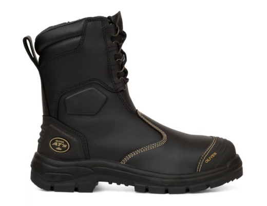 Picture of OLIVER AT55 Series Black 200mm Zip Side Lace Up Boot, Water Resistant Full Grain Leather, COOLstep Lining