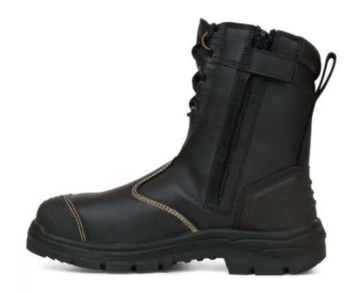 Picture of OLIVER AT55 Series Black 200mm Zip Side Lace Up Boot, Water Resistant Full Grain Leather, COOLstep Lining