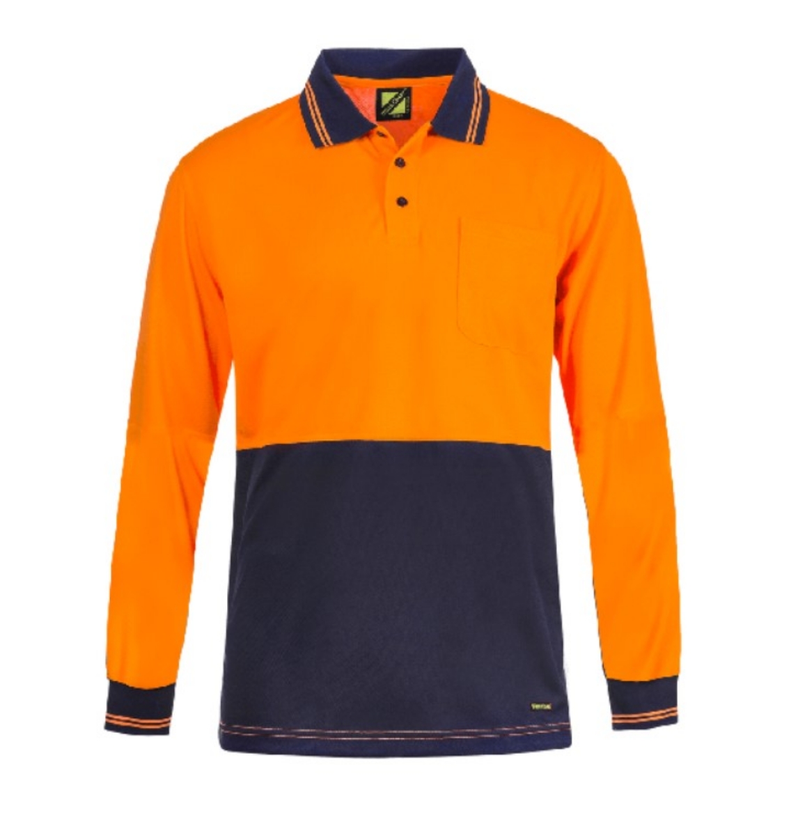 Picture of WORKCRAFT Hi Vis Light Weight Micromesh Polo Shirt with Pocket 140gsm L/S