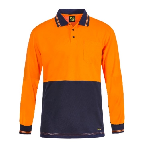 Picture of WORKCRAFT Hi Vis Light Weight Micromesh Polo Shirt with Pocket 140gsm L/S